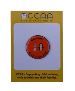 CCAA CHILDRENS ARTHRITIS CHARITY COURAGE AWARD PIN BADGE - Picture 1 of 1
