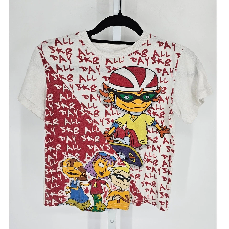 Nickelodeon‎ Vintage Rocket power Short Sleeve T-shirt All Over Print Kids Sz 8 - Image 1 of 4