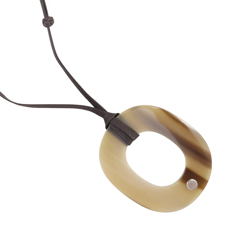 Collar HERMES Ism Cuerno de Búfalo Marrón 28g Mujer Foto 1 de 4