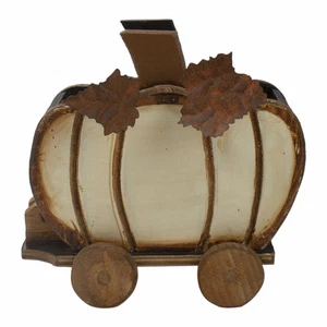 Northlight 10.5 Fall Harvest Wooden Pumpkin Cart Tabletop Decoration - Picture 1 of 5
