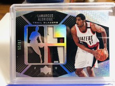 2007-08 UD Black LaMarcus Aldridge GU Quad Jersey Patch #10/25 Blazers