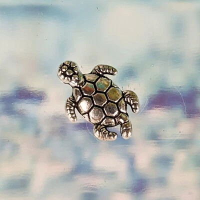 Cuentas de tortuga marina 10 metal plata peltre envejecido 9x7 mm pequeña joyería hágalo usted mismo artesanía Foto 1 de 4