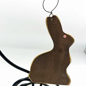Wooden Chocolate-Look Bunny Ornament - Picture 1 of 3