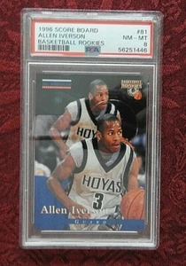 1996 Scoreboard Allen Iverson Rookie Nr. 81 RC Philadelphia 76ers PSA 8 NM-MT - Bild 1 von 2