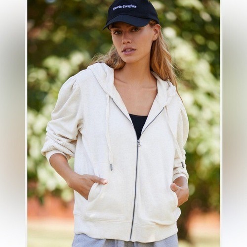 OFF WHITE Felpa con cappuccio e zip Daily Practice by Anthropologie X Small XS