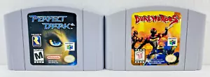 Paquete Perfect Dark & Dual Heroes (Nintendo 64) - Solo cartuchos - Probado. - Imagen 1 de 19