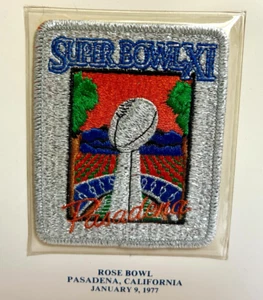 1977 Super Bowl XI Official NFL Football Patch Raiders Vikings Willabee Ward - Picture 1 of 3