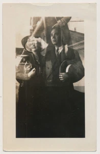 SURREAL SHIP TRAVELERS OFF to SEA Double EXPOSURE 1920s ABSTRACT photo MAN WOMAN - Picture 1 of 1