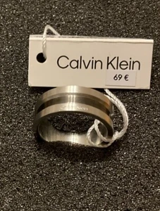 Anillo ck Calvin Klein acero inoxidable talla 64 plata negro bicolor - Imagen 1 de 5