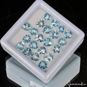 Gemas sueltas para joyería 19 quilates/21 piezas de topacio azul natural sin tratar corte billón - Imagen 1 de 5