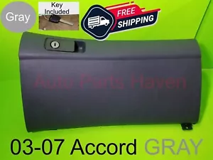 03-07 Honda Accord - Glove Box Assembly Compartment Gray With Key OEM - Picture 1 of 7