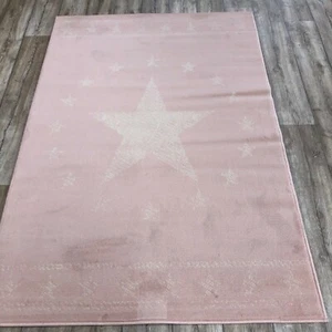 QUALITY STAR PINK KIDS LOUNGE BEDROOM RUG 150cm x 100cm (781) - Picture 1 of 4