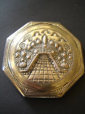 Poudrier ancien en argent, indochine - Photo 1/3