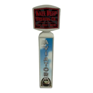 KNEE DEEP BREWING AVIATOR BEER TAP HANDLE Man Cave Kegerator Beer Tap Handle - Picture 1 of 3