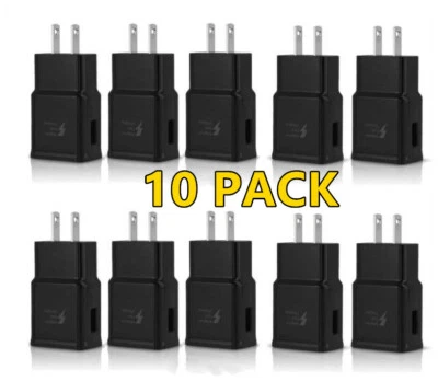 Cargador de pared de carga rápida adaptable 10Pk para OEM Samsung Galaxy S8 S9 S10+ LG BK Foto 1 de 4