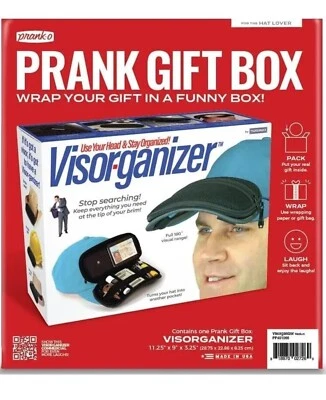 VISORGANIZER Prank Gag Funny Parody Joke 礼品盒假帽子棒球帽遮阳板 — 第 1/4 张图片