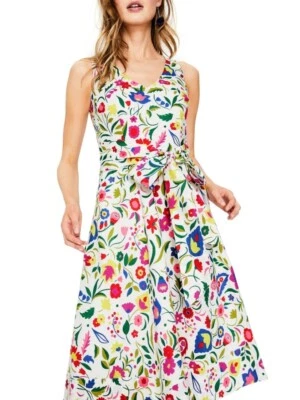 Vestido Boden Floral Mezcla Lino Talla 12 Foto 1 de 4