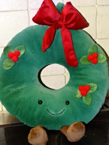 Cute Cuddly Christmas Wreath Plush / Soft Toy / Festive Decor - Imagen 1 de 3