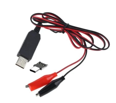Fonte de alimentação USB/Tipo-C para 6V com clipes de jacaré - Imagem 1 de 4