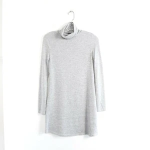 Gentle Fawn knit stretch dress longsleeve gray mock neck mini short comfy lounge - Picture 1 of 5