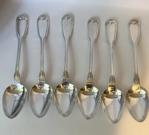 Seis cucharas soperas. Placa de plata francesa Christofle. Patrón Chinon. 8 1/2". Sin mono - Imagen 1 de 3