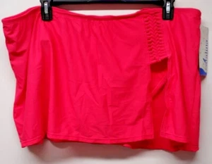 NEW Catalina Built in Brief Swim Skirt Plus 3X 22W-24W Neon Pink Thigh Opening - Picture 1 of 9