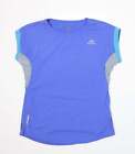 Kalenji Damen-T-Shirt blau Polyester Basic Größe S Rundhalsausschnitt Pullover