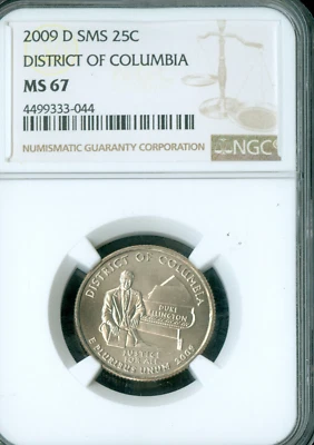 2009 D DISTRICT OF COLUMBIA QUARTER NGC MS67 SMS * - Image 1 of 2