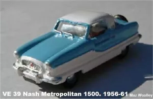00/4mm 1:76 R PARKER MODELS VE 39 AUSTIN METROPOLITAN NASH 1500, 1956-61 - Imagen 1 de 3
