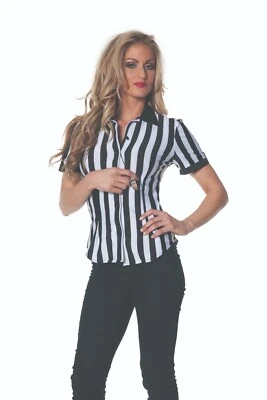 Underwraps Sports Referee Fitted Shirt Adult Womens Halloween Costume 28315 - Image 1 of 3