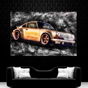 LEINWAND BILD ER XXL AUTO GRAFFITI 911 BUNT ABSTRAKT WAND POSTER MODERN - Bild 1 von 4
