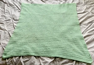 Manta bebé vintage afgana ganchillo 40 X 36 tiro verde claro menta - Imagen 1 de 8