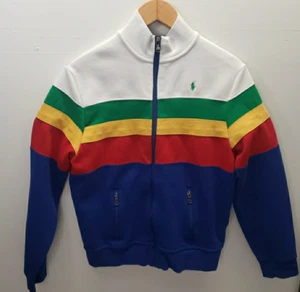 Polo Ralph Lauren Striped Double-Knit Track Jacket Youth Boys Sz XL (18-20) EUC - Picture 1 of 11