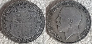 1921 King George V Silver Half Crown Coin  - Picture 1 of 3