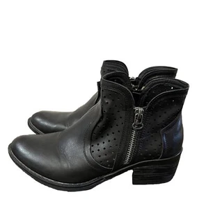 Botines KIA Boutique by Corkys para mujer negros talla 7 doble cremallera laterales moto - Imagen 1 de 11