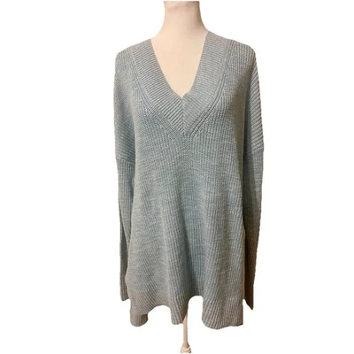 Suéter túnica de gran tamaño Lane Bryant Aqua cuello en V 22/24 nuevo con etiquetas 100 % algodón nuevo con etiquetas Foto 1 de 4