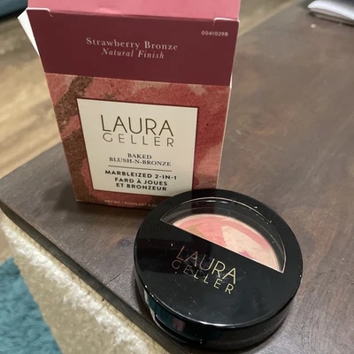 LAURA GELLER ~ BAKED BLUSH-N-BRONZE MARBLEIZED 2 IN 1 ~ STRAWBERRY BRONZE - NIB - Image 1 of 2