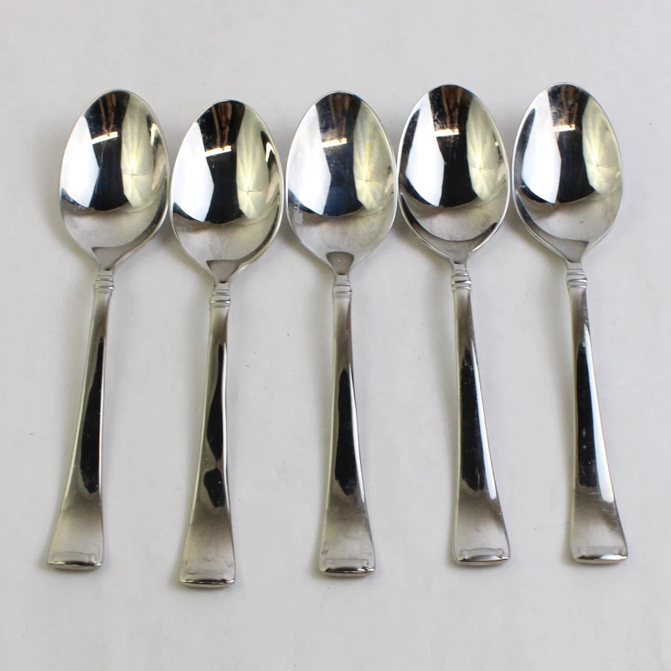 Lot Of 5 J A Henckels (Zwilling) Angelico (Stainless) Flatware Soup Spoons - Image 1 of 4