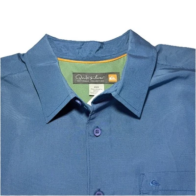 NUEVO CON ETIQUETAS Quiksilver Waterman Hombre Azul MANGA CORTA CAMISA Talla M Azul Foto 1 de 4