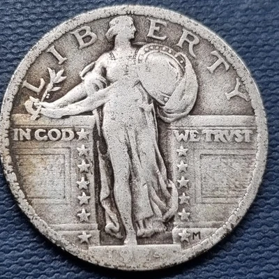 1924 Standing Liberty Quarter 25c Circulated #94589 - Image 1 of 2