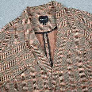 Liverpool Los Angeles Blazer Jacket Women XL Beige Plaid Stretch Office Career - Picture 1 of 15