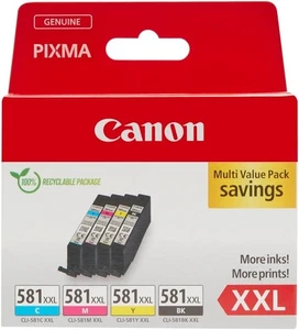 Lot de 4 cartouches d'encre authentiques Canon CLI-581 XXL noir/cyan/magenta/jaune - OUVERTES - Photo 1/5