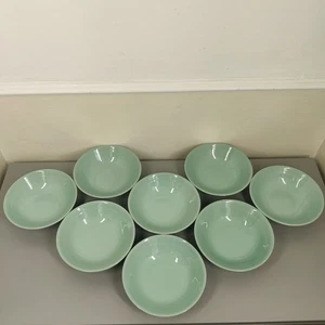 Wood's Ware verde berilo 8x cuencos de desierto/cereal de 6,5"/16,5 cm de diámetro aspecto retro - Imagen 1 de 8