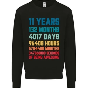 11th Birthday 11 Year Old Kids Sweatshirt Jumper - Picture 1 of 31