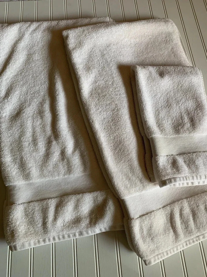 Ralph Lauren Wescott Linen Cream 2 Bath Towels 1 Hand Towel Cotton Set Of 3 - Image 1 of 4