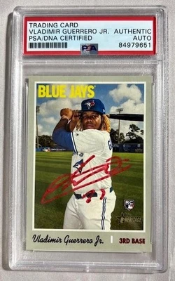 2019 Topps Heritage Vladimir Guerrero Jr. #504 (RC) PSA automático autêntico - Imagem 1 de 2