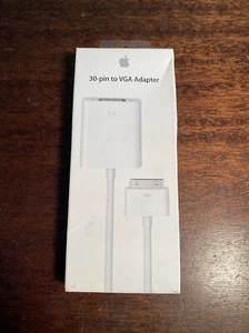 APPLE Genuine 30-Pin To VGA ADAPTER Connector iPAD iPOD iPHONE TV Monitor - Picture 1 of 2