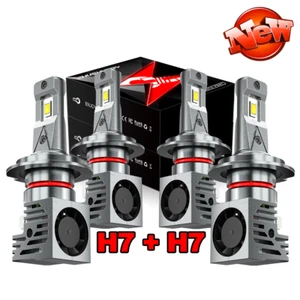 Combo H7 +H7 LED Headlight Bulb Kit High Low Beam Super Bright 6000K Xenon White - Picture 1 of 11