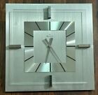 Bulova Stainless And Glass Quartz Modern Style Wall Clock 12” Tested Silver