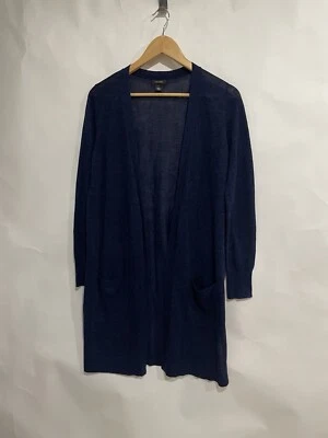 Cárdigan abierto tejido halógeno azul marino talla S aberturas laterales y bolsillos  Foto 1 de 4